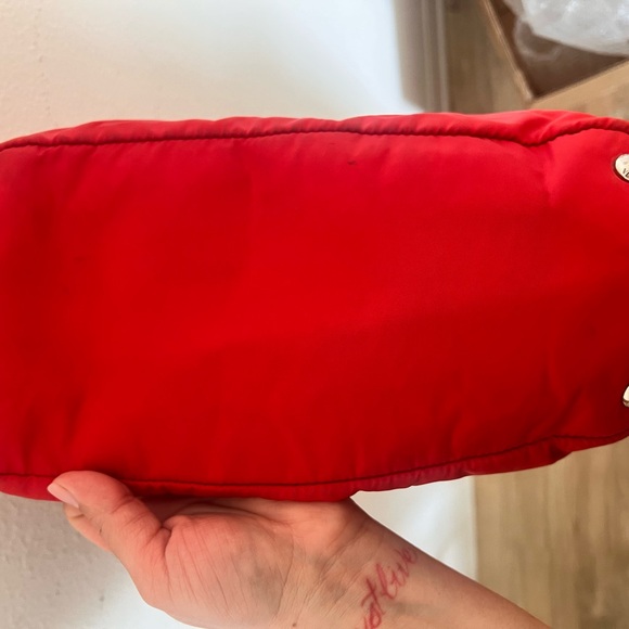 Prada Red Nylon Tote with Leather Straps and Detachable Crossbody - Picture 8 of 9